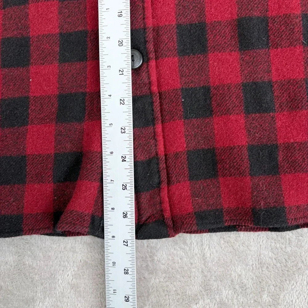VTG Polo Ralph Lauren Country Work Shirt‎ Men Large Red Plaid Elbow Patch READ